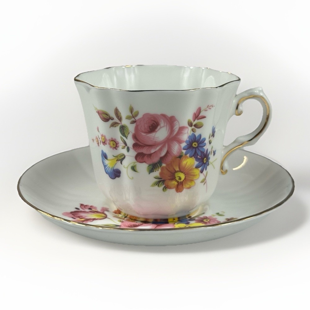 Royal Grafton Pink Rose Teacup Saucer Set 1517 Bone China England Cottagecore 50